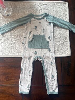 Kyte Baby Snap Romper in Blue Heron Print